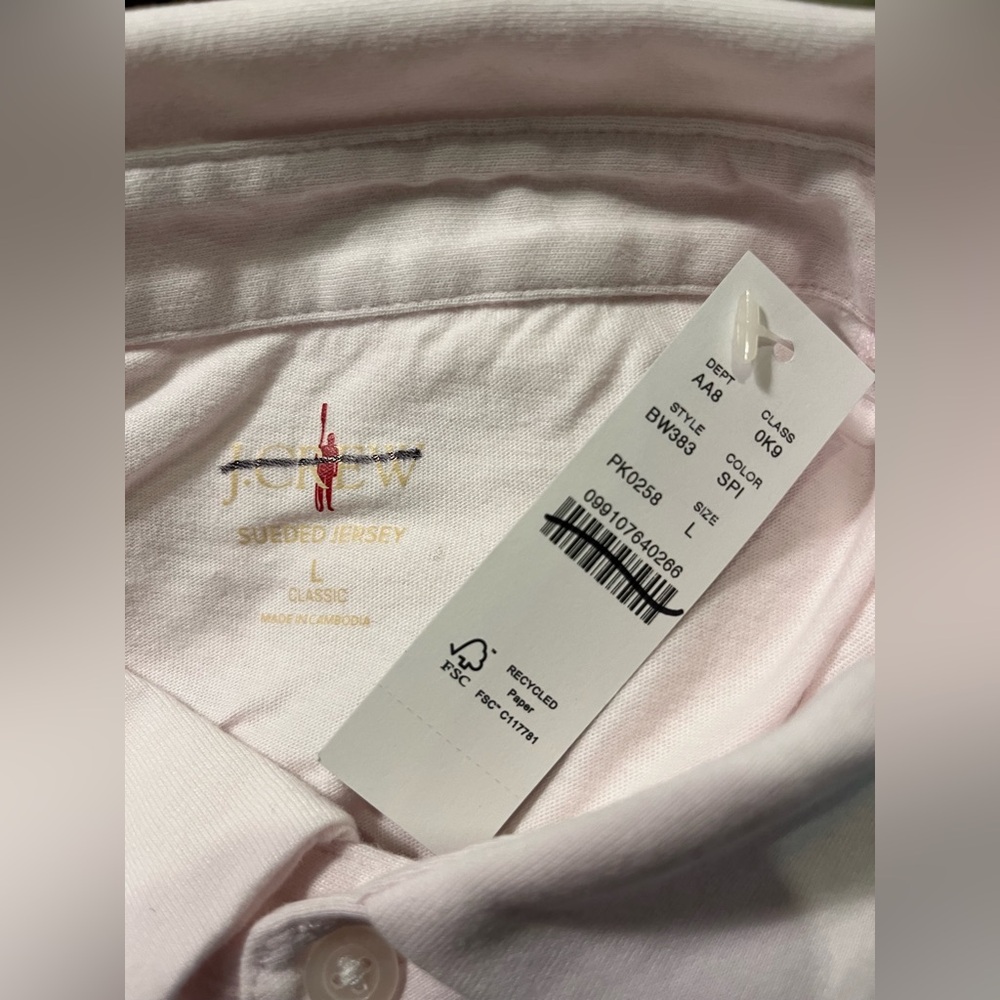 J.Crew Sueded cotton polo shirt in shell pink - Picture 8 of 8